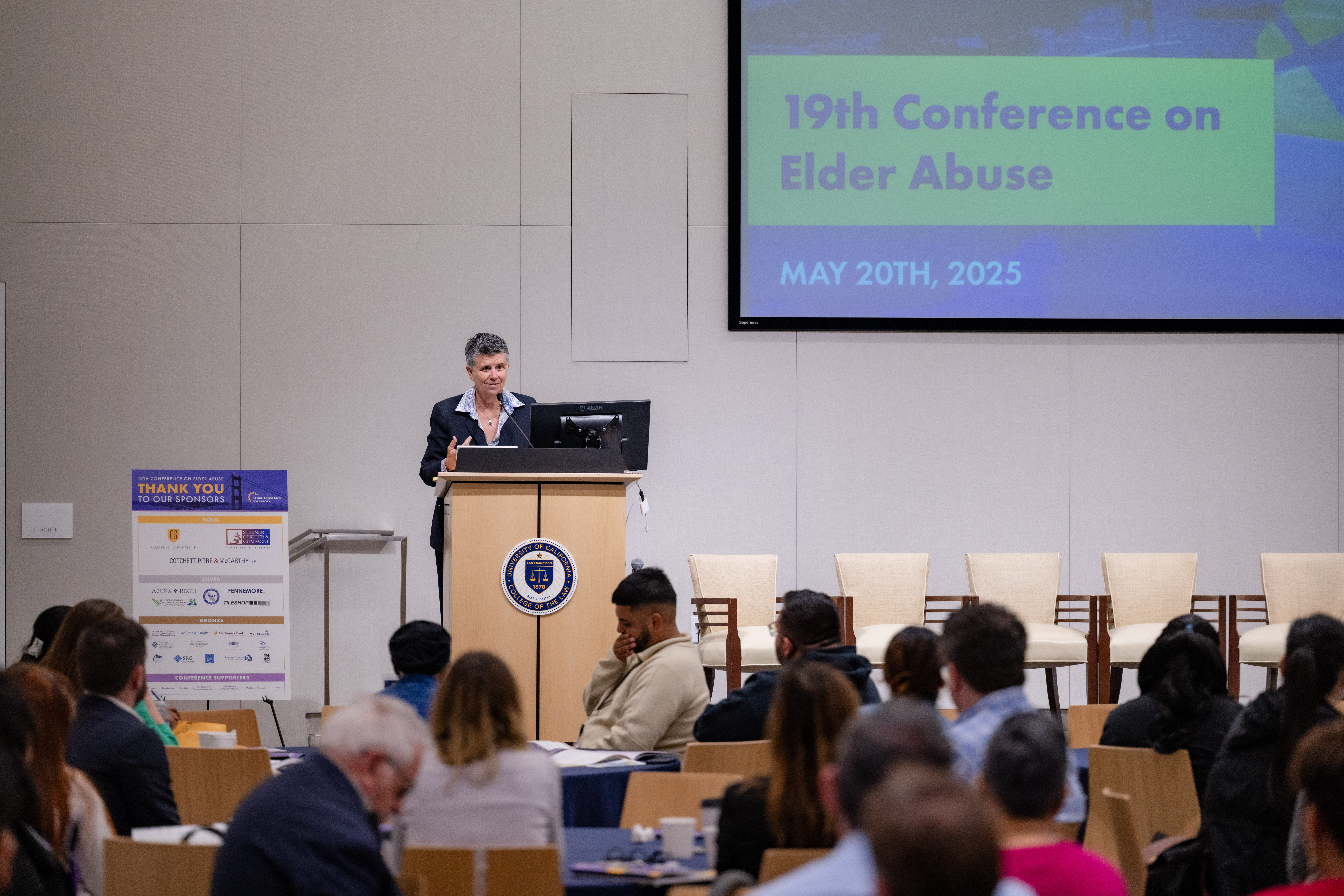 Kathryn Stebner Keynote at the A conference panel at the 19th Conference on Elder Abuse (May 2025)